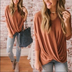 BRand new twist hem long sleeve top